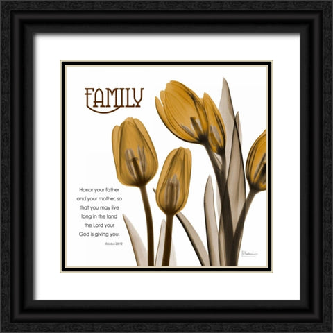 TulipsFamily Black Ornate Wood Framed Art Print with Double Matting by Koetsier, Albert