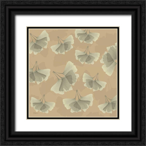 Falling Gingkos 1 Black Ornate Wood Framed Art Print with Double Matting by Koetsier, Albert