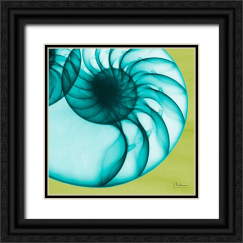 Neon Nautilus Black Ornate Wood Framed Art Print with Double Matting by Koetsier, Albert