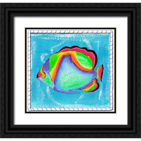 Beach Front Butterfly Fish Black Ornate Wood Framed Art Print with Double Matting by Ormsby, Anne