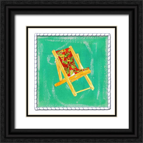 Beach Chair Black Ornate Wood Framed Art Print with Double Matting by Ormsby, Anne