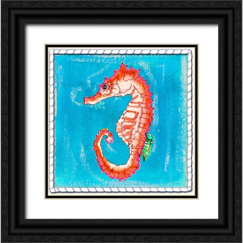 Beach Seahorse Black Ornate Wood Framed Art Print with Double Matting by Ormsby, Anne