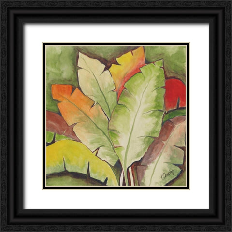 Banana Tree Leaves Black Ornate Wood Framed Art Print with Double Matting by Ormsby, Anne