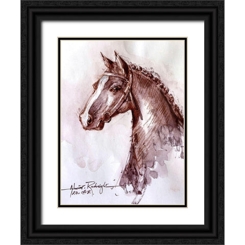 Horse 1 Black Ornate Wood Framed Art Print with Double Matting by Rudraksi, Ashwini