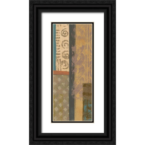 African Panel 1 Black Ornate Wood Framed Art Print with Double Matting by Saunders, Alonzo
