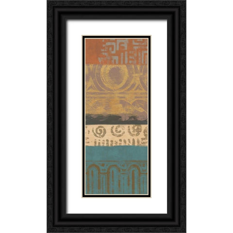 African Panel 2 Black Ornate Wood Framed Art Print with Double Matting by Saunders, Alonzo