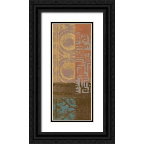 African Panel 3 Black Ornate Wood Framed Art Print with Double Matting by Saunders, Alonzo