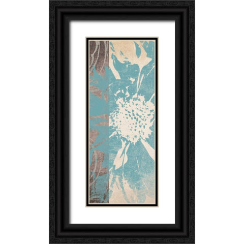 Flower Panel 1 Black Ornate Wood Framed Art Print with Double Matting by Saunders, Alonzo