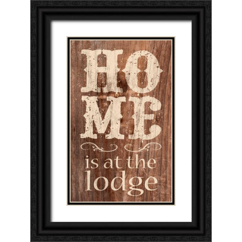 At The Lodge Black Ornate Wood Framed Art Print with Double Matting by Saunders, Alonzo