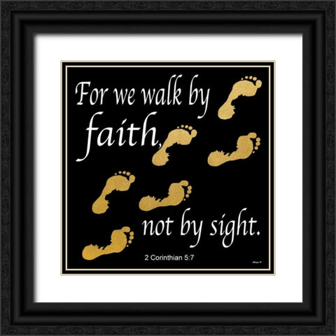 Walk By Faith 2 Black Ornate Wood Framed Art Print with Double Matting by Saunders, Alonzo
