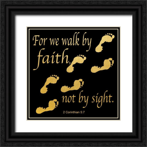 Walk By Faith 3 Black Ornate Wood Framed Art Print with Double Matting by Saunders, Alonzo