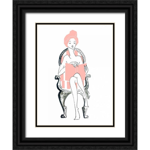 Spa Reading Black Ornate Wood Framed Art Print with Double Matting by Zyburt, Alicia