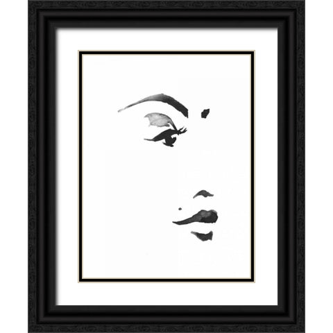 Inked Portrait Black Ornate Wood Framed Art Print with Double Matting by Zyburt, Alicia