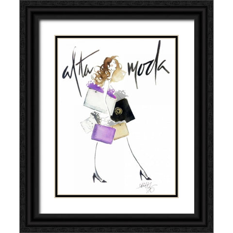 Alta Moda Purple Black Ornate Wood Framed Art Print with Double Matting by Zyburt, Alicia