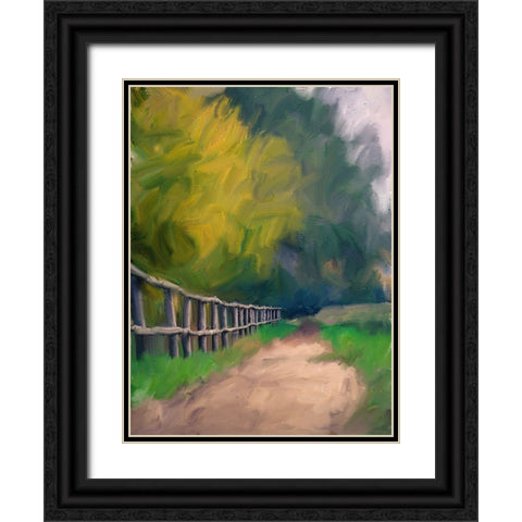 Pathway Black Ornate Wood Framed Art Print with Double Matting by Bailey, Ann