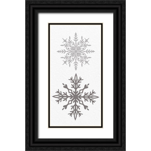 Snowflake Panel Black Ornate Wood Framed Art Print with Double Matting by Bailey, Ann