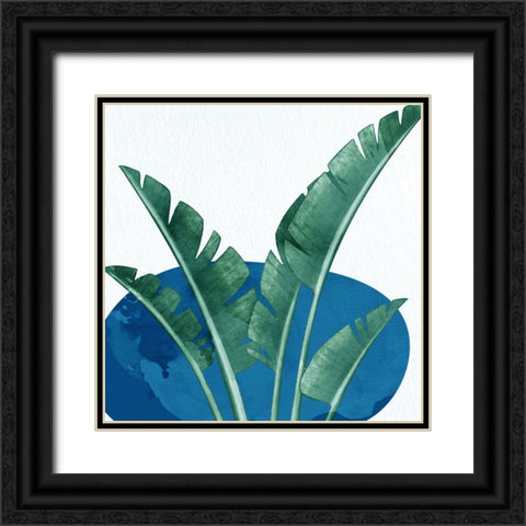 Palms On Blue 2 V2 Black Ornate Wood Framed Art Print with Double Matting by Bailey, Ann