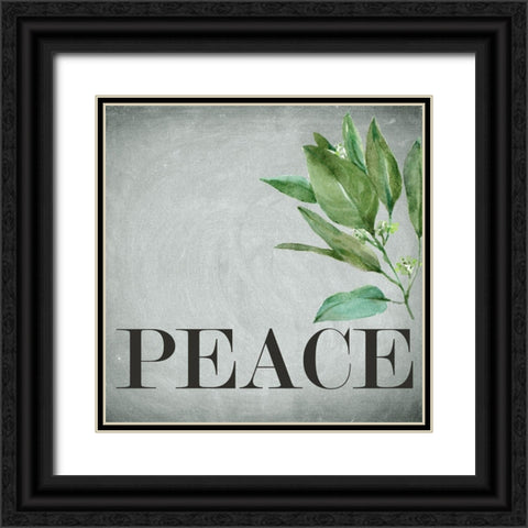 Peace Square Black Ornate Wood Framed Art Print with Double Matting by Bailey, Ann