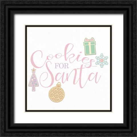 Cookies For Santa Black Ornate Wood Framed Art Print with Double Matting by Bailey, Ann
