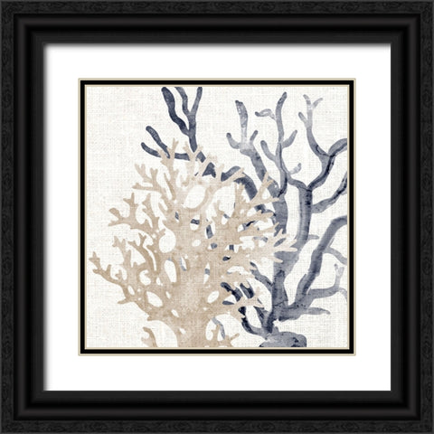 Coral Blue And Sand 2 Black Ornate Wood Framed Art Print with Double Matting by Bailey, Ann