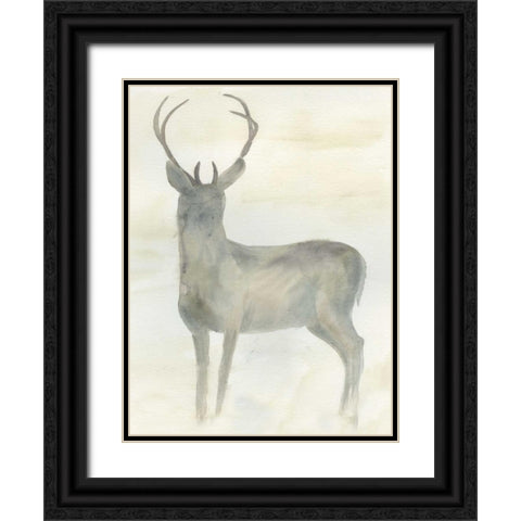 Solo Deer 2 Black Ornate Wood Framed Art Print with Double Matting by Dyer, Beverly