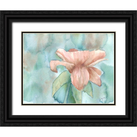Blush Rose 2 Black Ornate Wood Framed Art Print with Double Matting by Dyer, Beverly