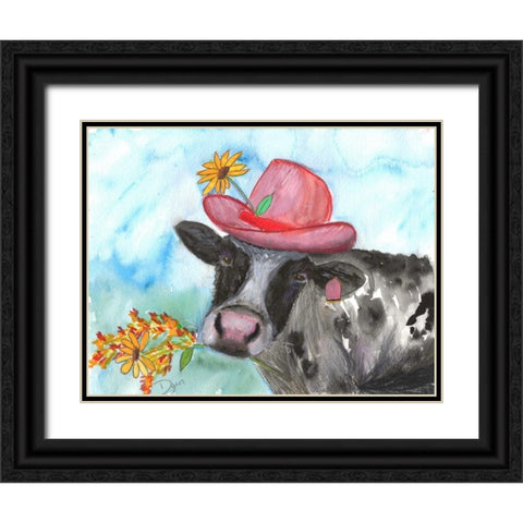 Daisy Mai Black Ornate Wood Framed Art Print with Double Matting by Dyer, Beverly