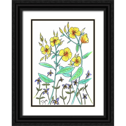 Sundrops Black Ornate Wood Framed Art Print with Double Matting by Dyer, Beverly