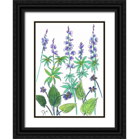 Wild Lupine Black Ornate Wood Framed Art Print with Double Matting by Dyer, Beverly