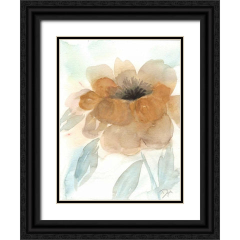 Neutral Peony I Black Ornate Wood Framed Art Print with Double Matting by Dyer, Beverly