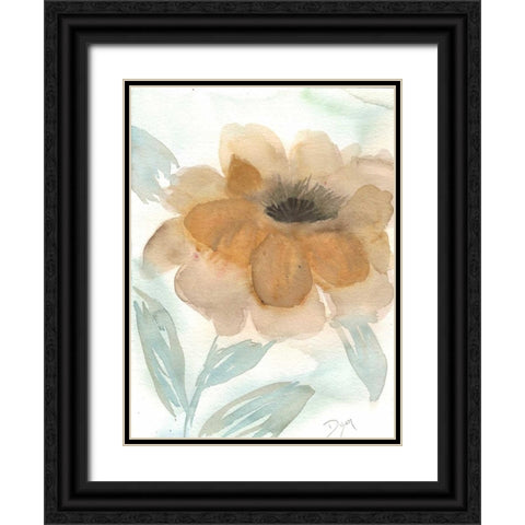 Neutral Peony II Black Ornate Wood Framed Art Print with Double Matting by Dyer, Beverly