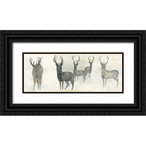 Wild Family Black Ornate Wood Framed Art Print with Double Matting by Dyer, Beverly