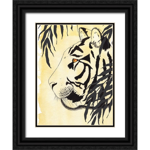 Tigritude Black Ornate Wood Framed Art Print with Double Matting by Gosavi, Bhakti