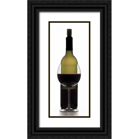 Red Wine on White Black Ornate Wood Framed Art Print with Double Matting by Seidman, Barry