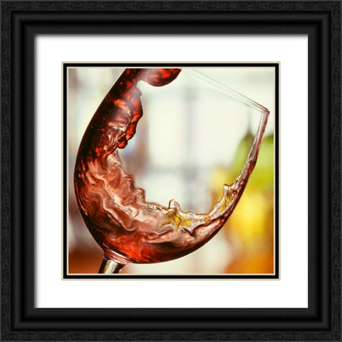 Red Wine Pour Black Ornate Wood Framed Art Print with Double Matting by Seidman, Barry