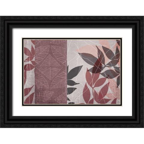Red Leaf 2 Black Ornate Wood Framed Art Print with Double Matting by Dyer, Beverly