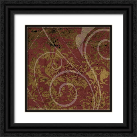 Brandy Wine Scroll Black Ornate Wood Framed Art Print with Double Matting by Stevens, Carole