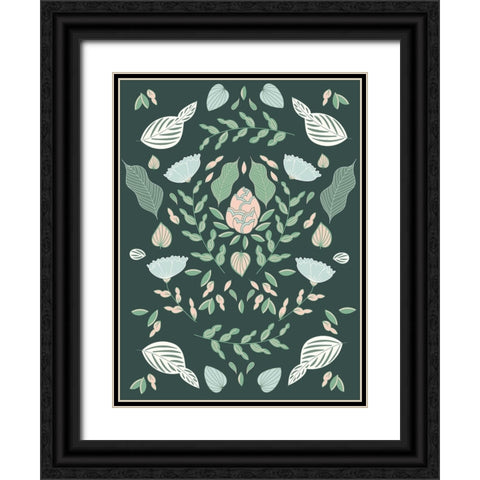 Botanical Unity Black Ornate Wood Framed Art Print with Double Matting by Sweet Melody Designs