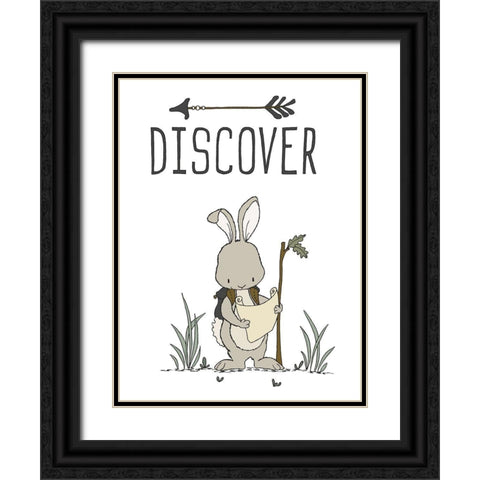 Bunny Discover Black Ornate Wood Framed Art Print with Double Matting by Sweet Melody Designs