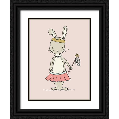 Bunny Princess Black Ornate Wood Framed Art Print with Double Matting by Sweet Melody Designs