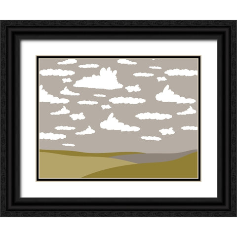 Cloudscape 1 Black Ornate Wood Framed Art Print with Double Matting by Sweet Melody Designs