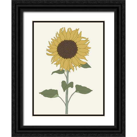 Sunflower 1 Black Ornate Wood Framed Art Print with Double Matting by Sweet Melody Designs
