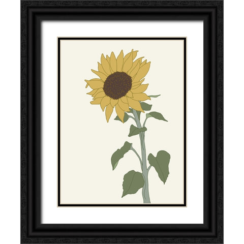Sunflower 2 Black Ornate Wood Framed Art Print with Double Matting by Sweet Melody Designs