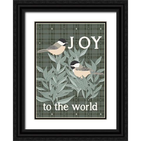 Chickadee Joy Black Ornate Wood Framed Art Print with Double Matting by Sweet Melody Designs