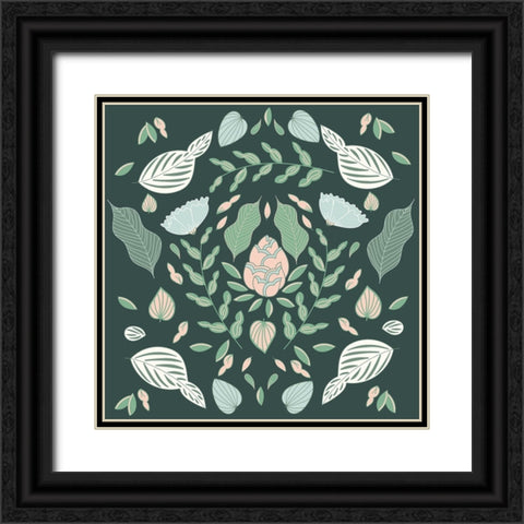 Botanical Unity Black Ornate Wood Framed Art Print with Double Matting by Sweet Melody Designs