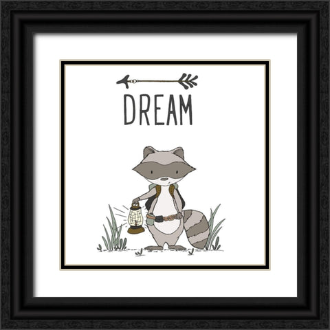 Raccoon Dream Black Ornate Wood Framed Art Print with Double Matting by Sweet Melody Designs