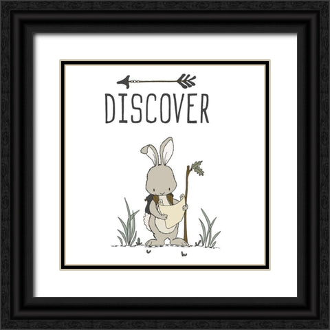 Bunny Discover Black Ornate Wood Framed Art Print with Double Matting by Sweet Melody Designs