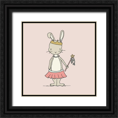 Bunny Princess Black Ornate Wood Framed Art Print with Double Matting by Sweet Melody Designs