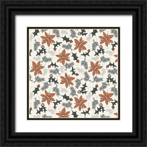 Holiday Flora Cream Black Ornate Wood Framed Art Print with Double Matting by Sweet Melody Designs