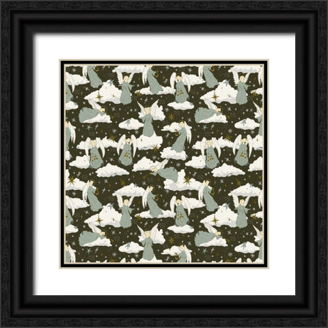 Angels Above 2 Black Ornate Wood Framed Art Print with Double Matting by Sweet Melody Designs